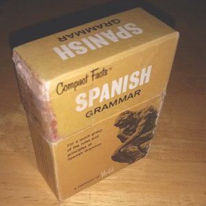 Vintage 1963 Compact Facts Spanish Grammar Cards J